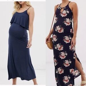 BUNDLE 2 Maternity Dresses in Dark Blue, Size Medium